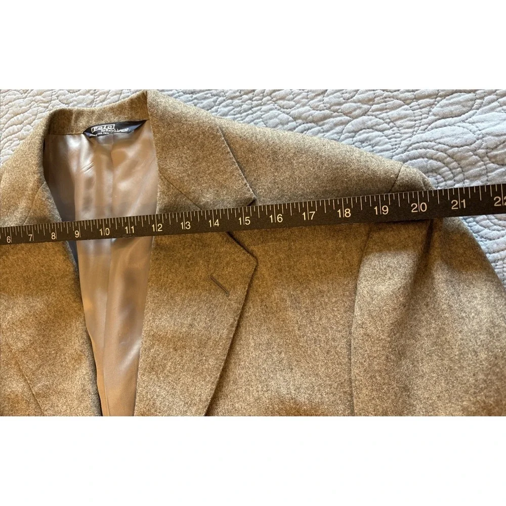 VTG Polo Ralph Lauren 2pc Wool Suit 43 Long Gray Ticket Pocket USA Cuffed 34x32